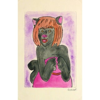Ana May, Etching - Cat Woman For Sale