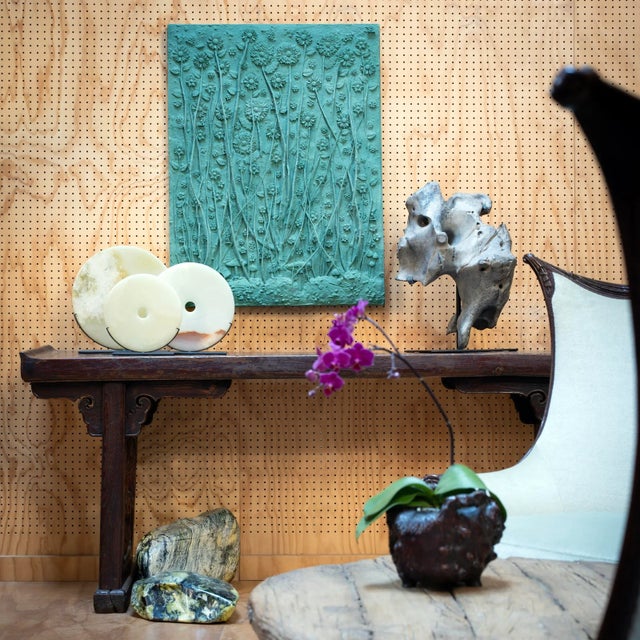 This monumental early 19th century flanked top altar table from China's Shanxi province is notable for its robust...