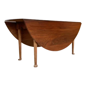 Vintage Queen Anne Walnut Drop Leaf Dining Table