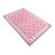 Handmade Cotton Natural Vegetable Dyed Reversible Pink and White Checked Tile Rug - 10'x14' For Sale