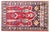 This vintage Persian Meshkabad rug features a striking architectural design with prominent pillars and arches set against...