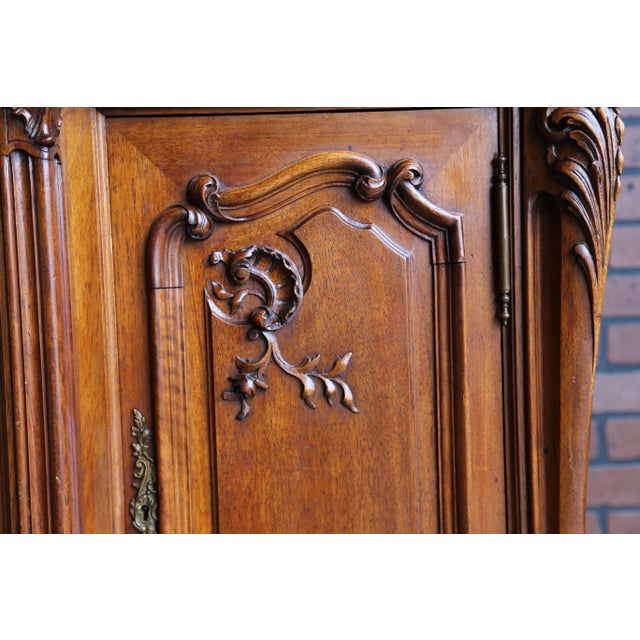 French Provincial Antique French Marble Top Sideboard With Mirror Top For Sale - Image 3 of 9