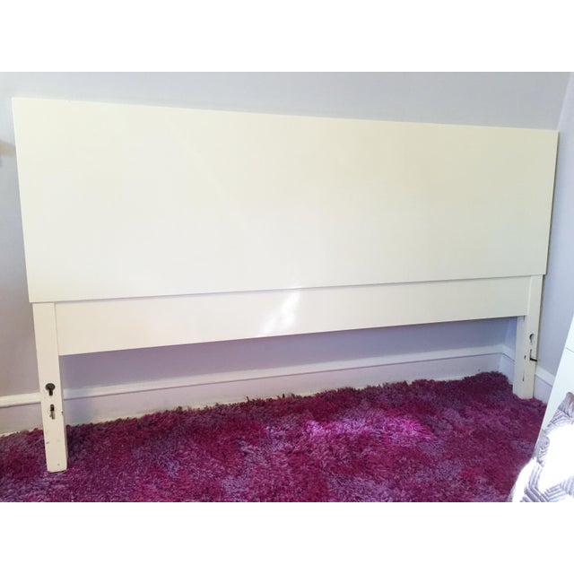 MidCentury Modern Style White Lacquer Full Size Headboard Chairish