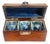 Antique English Mahogany 3 Bottle Box Gentleman's Spirit Decanter Caddy For Sale - Image 12 of 15