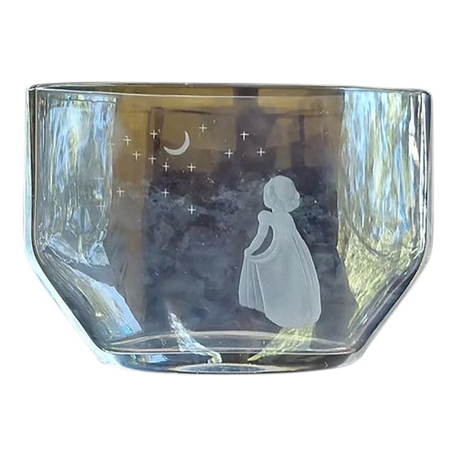 Signed Orrefors "Wish to the Moon"Lead Crystal Vase | 1942 For Sale