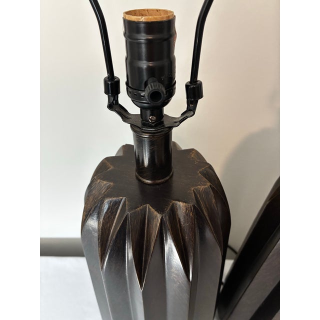 Chestnut Vintage Mid Century Modern Wooden Table Lamps - a Pair For Sale - Image 8 of 12