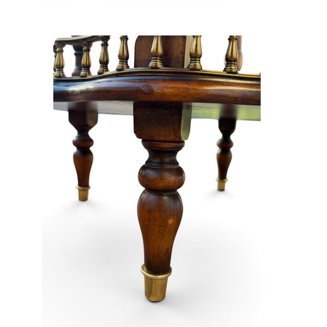 1950s Vintage French Style Two-Tier Parquetry Side Table With Brass Gallery For Sale - Image 5 of 13