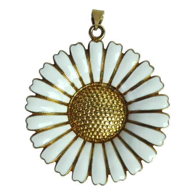 Vintage Danish Pendant in Gilded Sterling Silver by Bernhard Hertz, 1940s For Sale