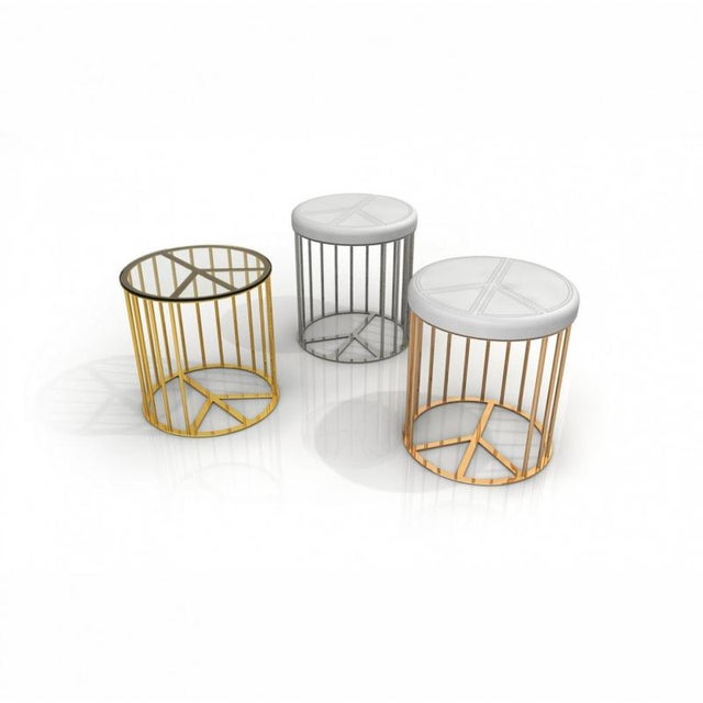 Gold Pace Pouf in Powder-Coated Aluminum by Altreforme For Sale - Image 8 of 10