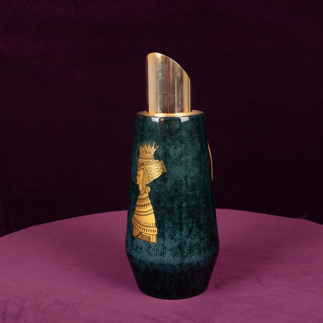 Mod. 1278D Blue Goatskin Parchment Thermos by Aldo Tura, Italy, 1950 For Sale - Image 17 of 17