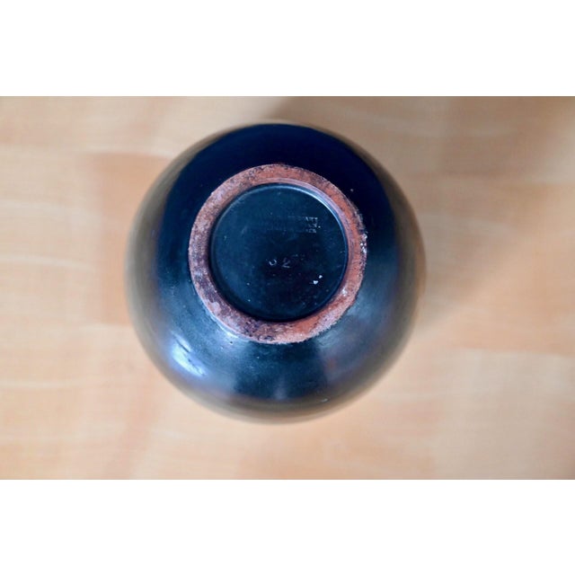 Black Glazed Ceramic Vase from Elchinger, Soufflenheim, Alsace, 1950s For Sale - Image 6 of 8