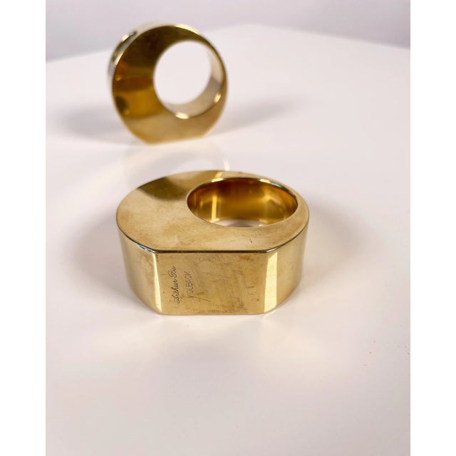 Mid-Century Scandinavian Candleholders in Brass by Arthur Pe, 1960s, Set of 2 For Sale - Image 6 of 8