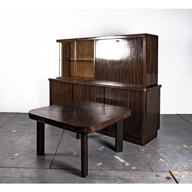 Wood Art Deco Writing Dresser with Table in the Style of Bruno Paul, 1930s, Set of 2 For Sale - Image 7 of 18