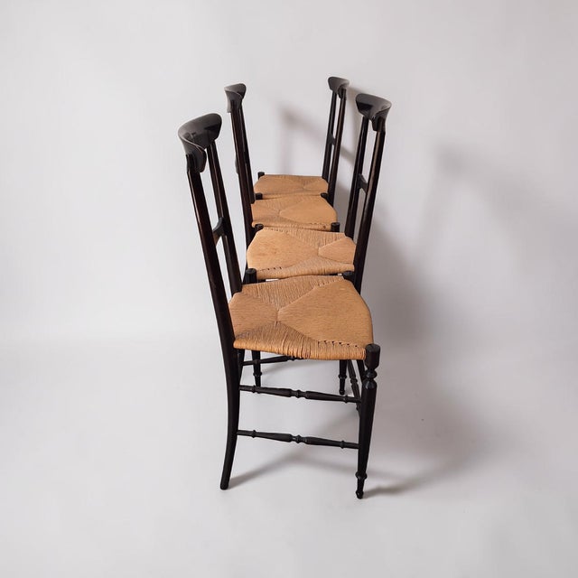 Wood S2 Campanino Chairs by Colombo Sanguineti for Azucena, Italy, 1950s, Set of 4 For Sale - Image 7 of 8