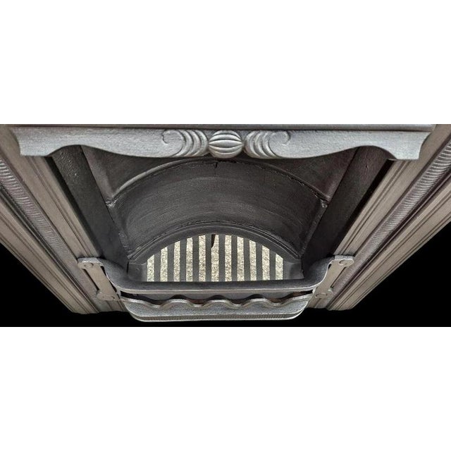 Gray Antique Victorian Cast Iron Fireplace Surround and Grate, 1800s For Sale - Image 8 of 14