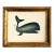 Original Hand-Painted Whimsical Baby Whale Painting in a Vintage Italian Gold Frame For Sale