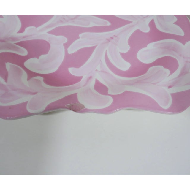 Pink Italian Ceramic Platter For Sale - Image 4 of 7