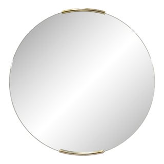 Milo Baughman for Thayer Coggin Round Gold Accent Hanging Mirror For Sale