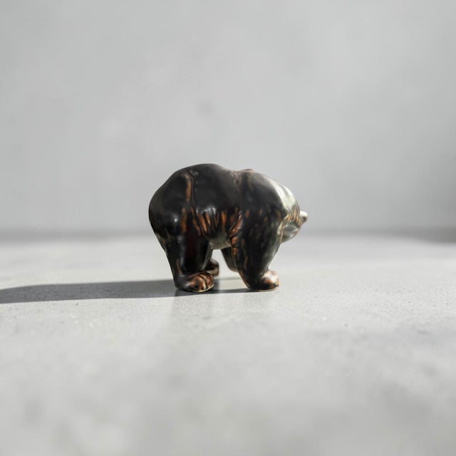 Large Flambé Glazed Stoneware Bear Figurine by Knud Kyhn for Royal Copenhagen, 1950s For Sale - Image 11 of 17