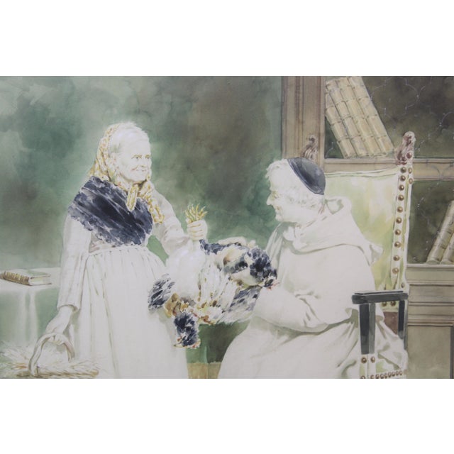 C. Late 19th Century - Early 20th Century Alesandro Sani " A Gift to the Pope " Done in Watercolor