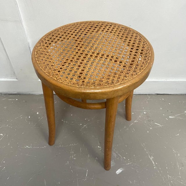 1960s Beech, Bentwood & Cane Stool from Dinette, 1960s For Sale - Image 5 of 8