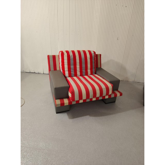 1970s Vintage Armchairs in Fabric and Wood, 1970s, Set of 2 For Sale - Image 5 of 11
