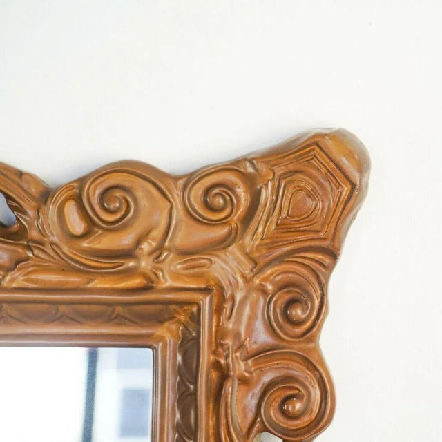 Vintage Brown Wooden Mirror, 1950s For Sale - Image 6 of 13