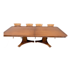 Vintage Attributed to Nancy Corzine Double Pedestal Dining Table