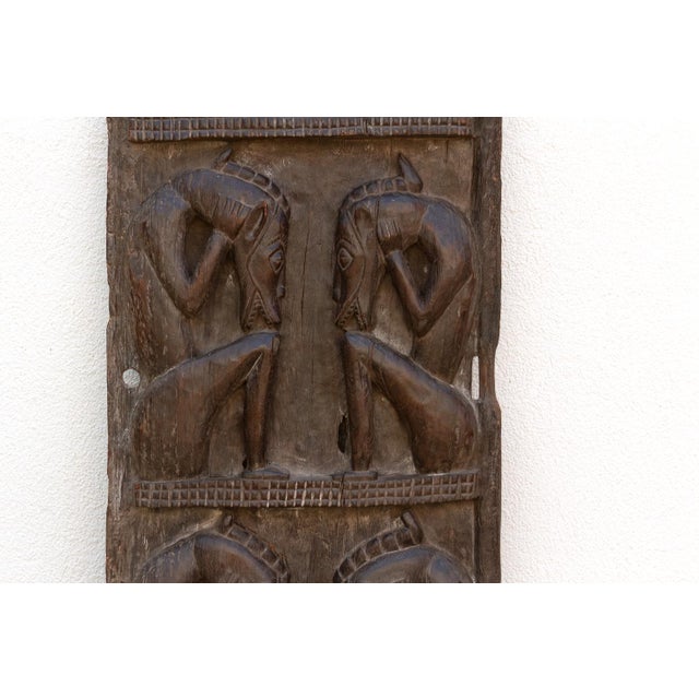 Rare Double Sided Carved Cosmic African Door For Sale - Image 4 of 10