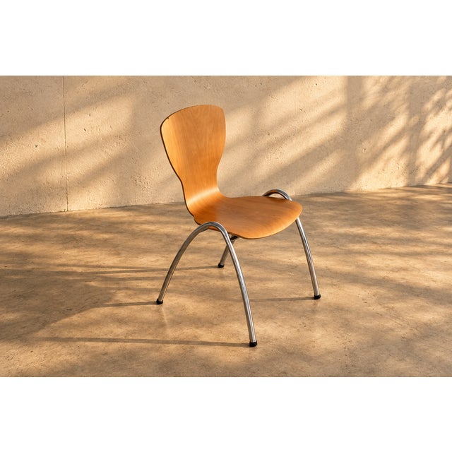 Mid-Century Modern Vintage Stacking School Chair, 1970s For Sale - Image 3 of 8