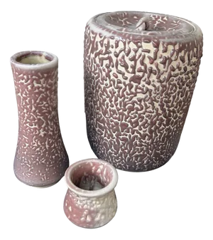 Japanese Tea Ceremony Set Shiso-Te Glaze, 1960s, Set of 3