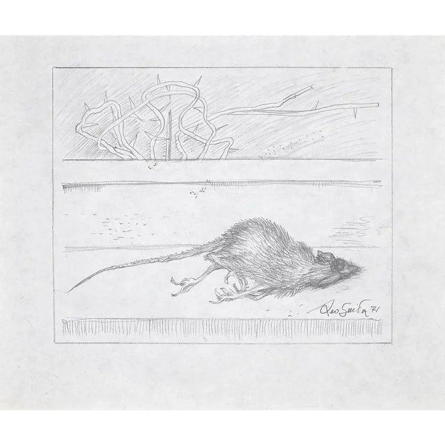 Dead Rat is an original Contemporary pencil drawing realized in 1971 by Leo Guida. Original Drawing on paper. Dimensions:...