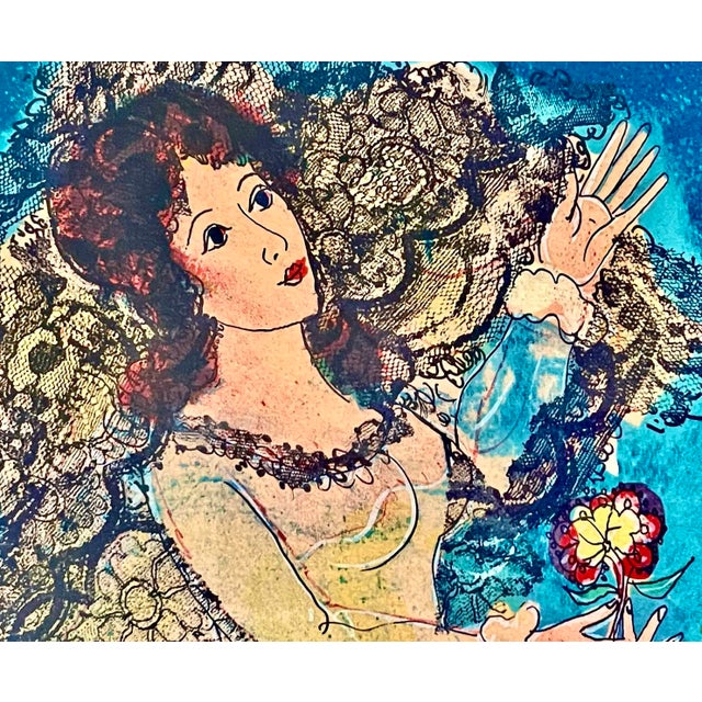 Spanish Augustin Ubeda (1925-2007) "La Jeune Princesse" Signed and Numbered Lithograph For Sale - Image 4 of 9