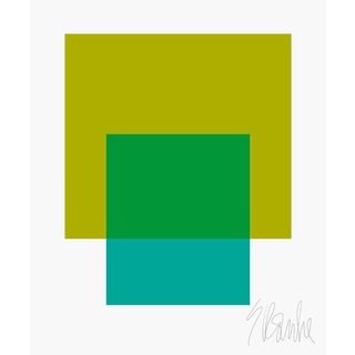 The Interaction of Green and Teal Fine Art Print 40 X 50" by Liz Roache For Sale