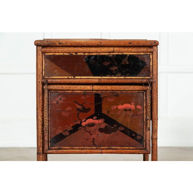 19th Century French Bamboo & Lacquer Work Table, 1870s For Sale - Image 4 of 18