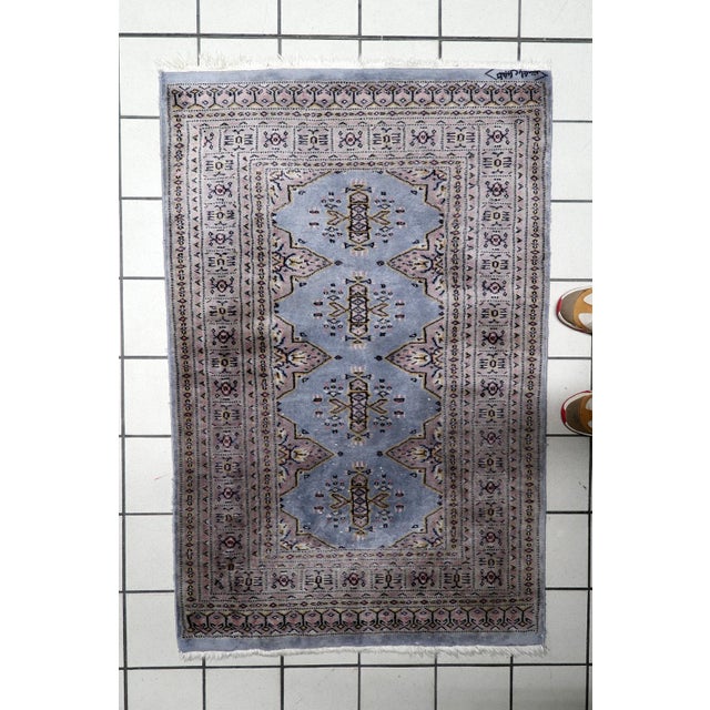 1950s, Vintage Uzbek Bukhara Handmade Rug 3 X 5 For Sale - Image 12 of 12