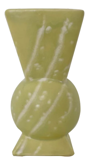 Mid Century Ceramic Pale Green Abstract Vase