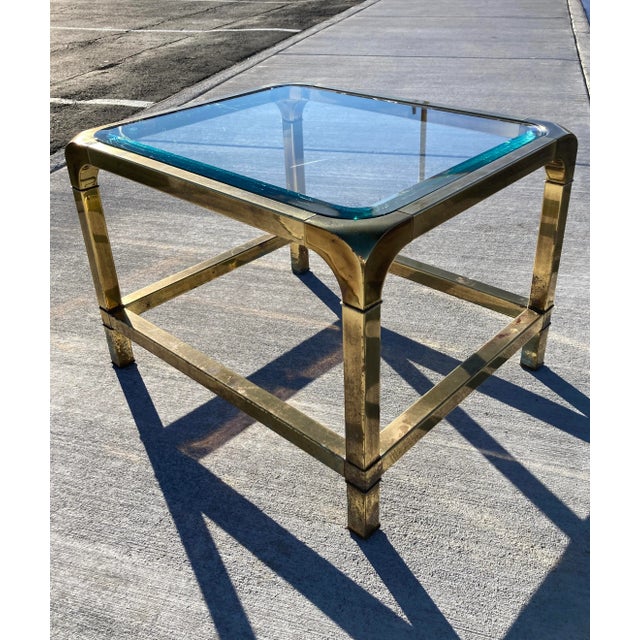 Brass & Glass Waterfall End Table From Mastercraft Chairish