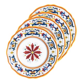 Ricco Deruta Salad Plate, Full Design - Set of 4 For Sale