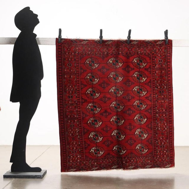 Bukhara rug made of wool, fine knot, hand-made. This piece is attributed to the mentioned designer/maker. It has no...