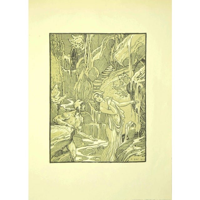 The Revelation is an original modern artwork realized by Ferdinand Bac (1859 - 1952) in 1922. Original Lithograph on ivory...