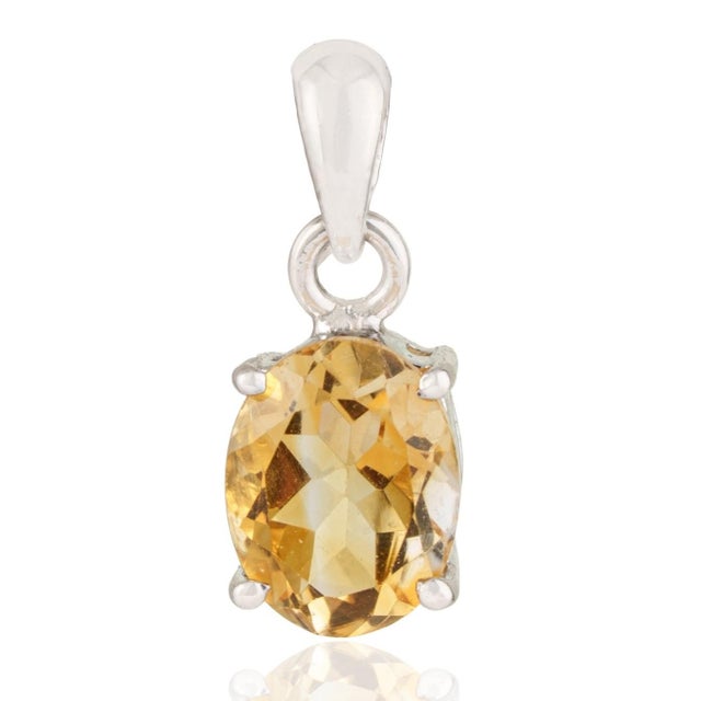 Metal Prong Set Solitaire 6.4 Ct Citrine Silver Jewelry Set - Ring Pendant & Earrings, 4 Pieces For Sale - Image 7 of 14