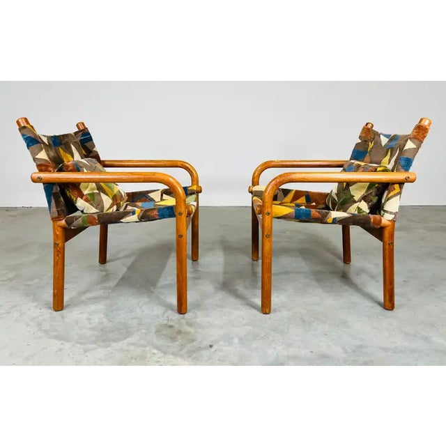 Bernstorffsminde Møbelfabrik Danish Modern Bentwood Sling Chairs by Bernstorffsminde Mobelfabrik Circa 1970 For Sale - Image 4 of 8