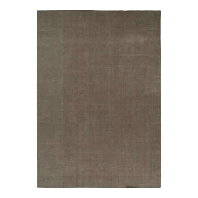 Rug & Kilim’s Modern Textural Solid Rug in Brown Tones For Sale