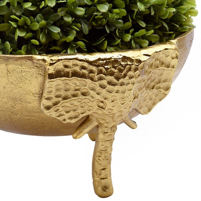 2020s Matthew Izzo Home Elepha Textural Brass Bowl With Elephant Head - Trunk as Feet For Sale - Image 5 of 5