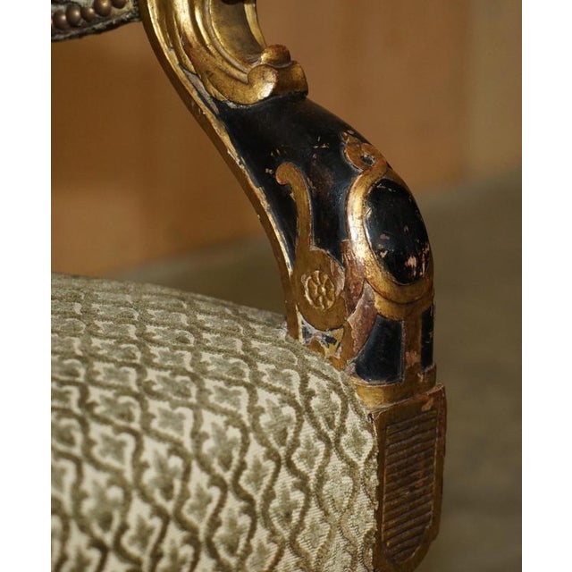 Early 19th Century Regency Bronzed Parcel-Gilt Library Armchair, 1815 For Sale - Image 5 of 18