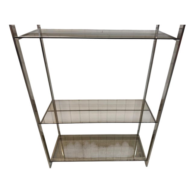 Vintage Milo Baughman Flat Bar Chrome Etagere's - Set of 2 For Sale In Philadelphia - Image 6 of 6