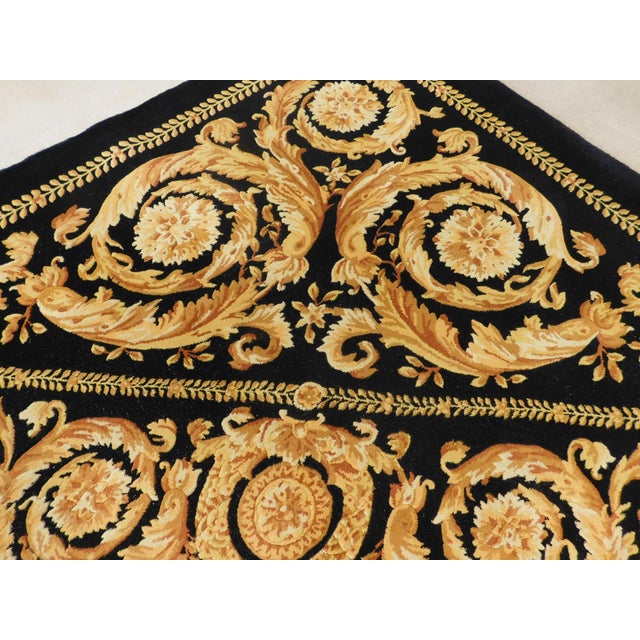 2000 - 2009 Hand Knotted Black and Gold Rug. 8'x 7'10" For Sale - Image 5 of 12