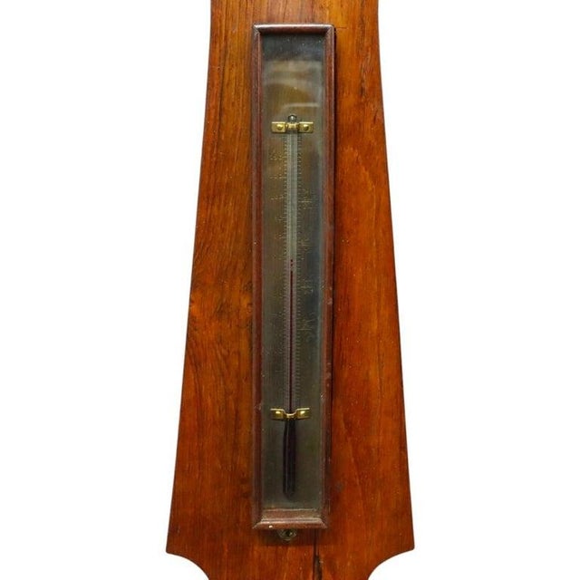 Late 19th Century Traditional Mercury Banjo Shaped Rosewood Barometer Unsigned C1880 For Sale - Image 5 of 10