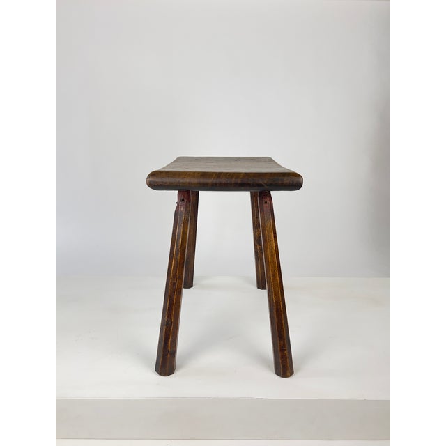 19th Century English Primitive Oak Stool For Sale - Image 6 of 16